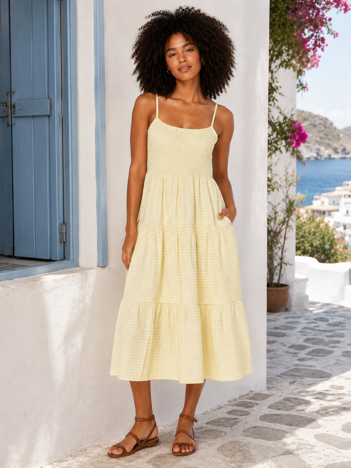 Calla Smocked Midi dress