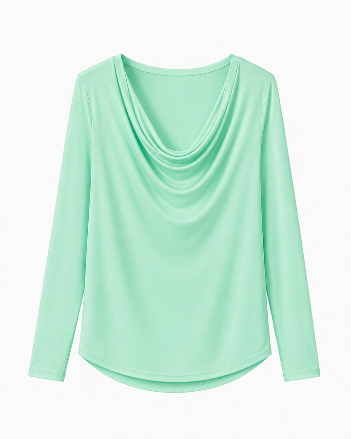 Marilyn Sateen Cowl Neck Top
