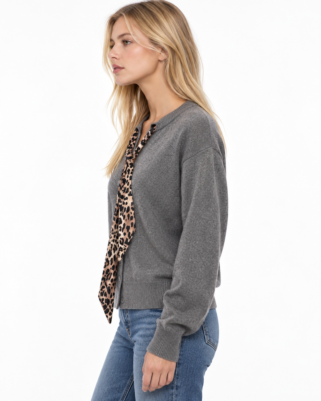 Marly Leopard Scarf Cardigan