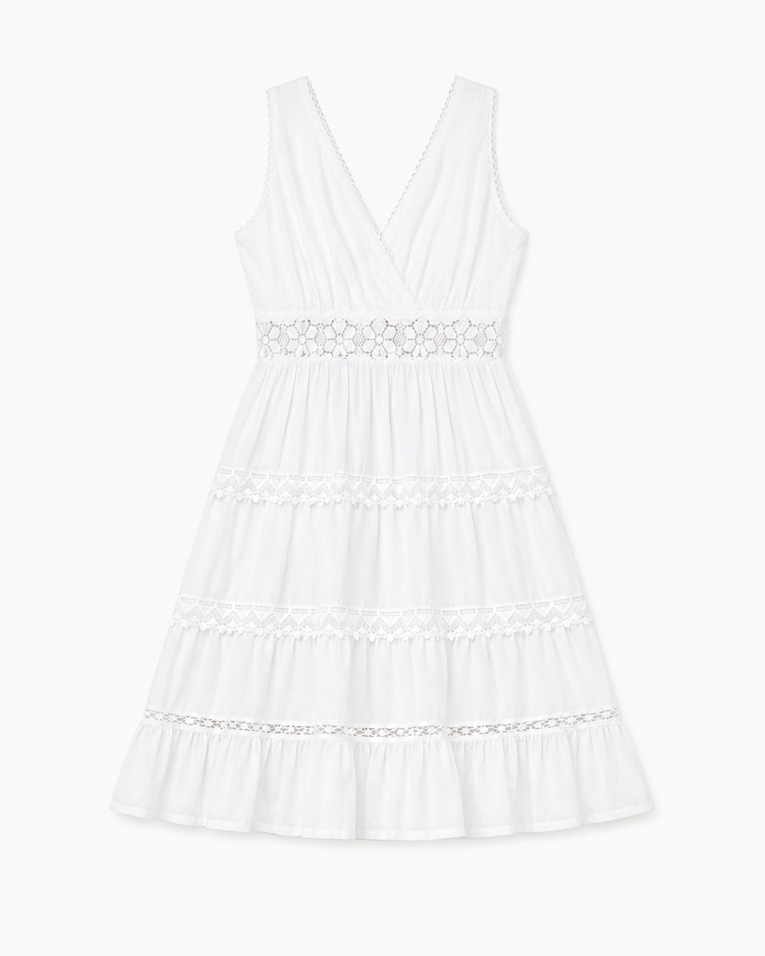 White Peasant Cotton dress