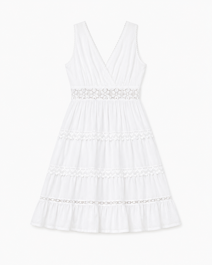 White Peasant Cotton dress