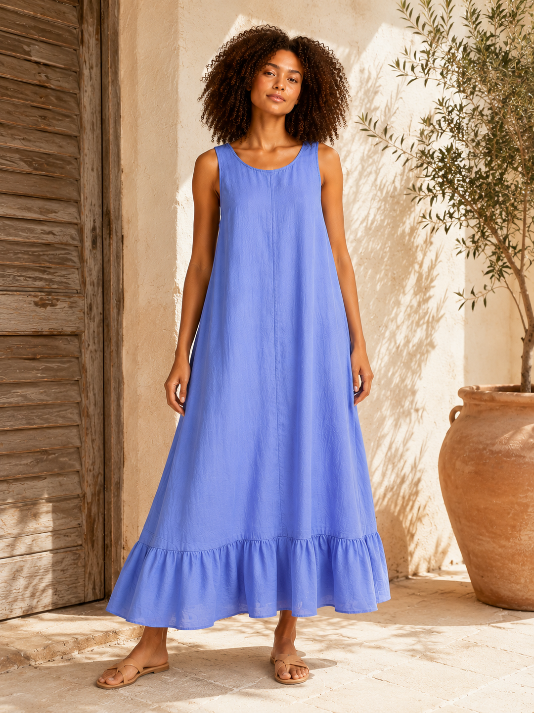 Adele linen Maxi Dress
