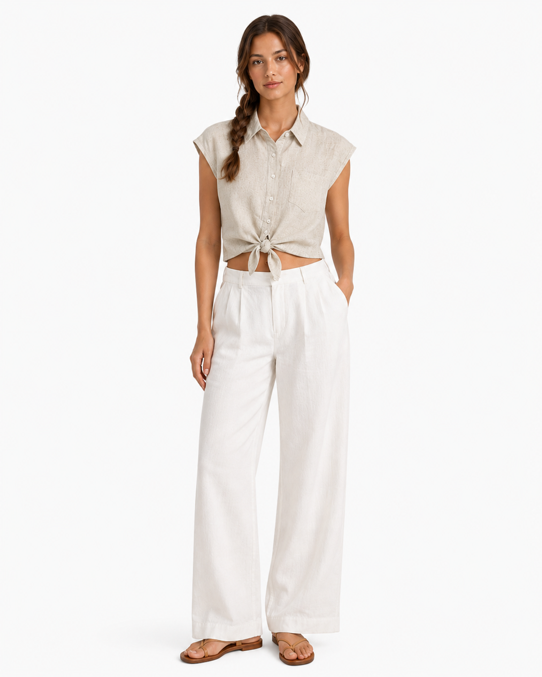 Haze Linen Crop Top