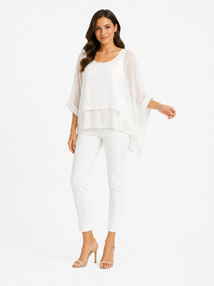 Valeria Silk Sequin Top