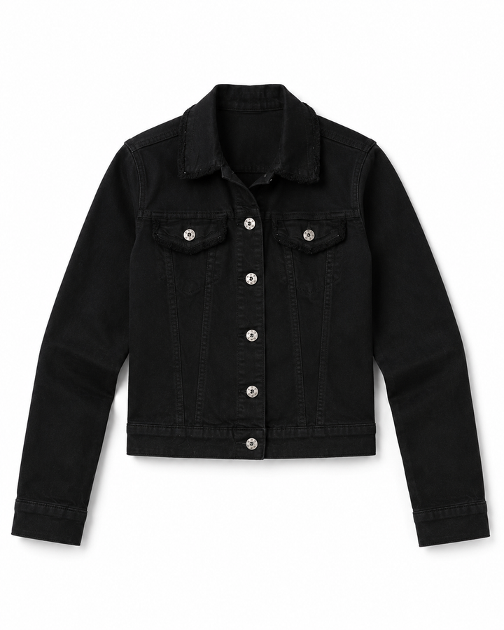 Donna Frayed Denim Jacket
