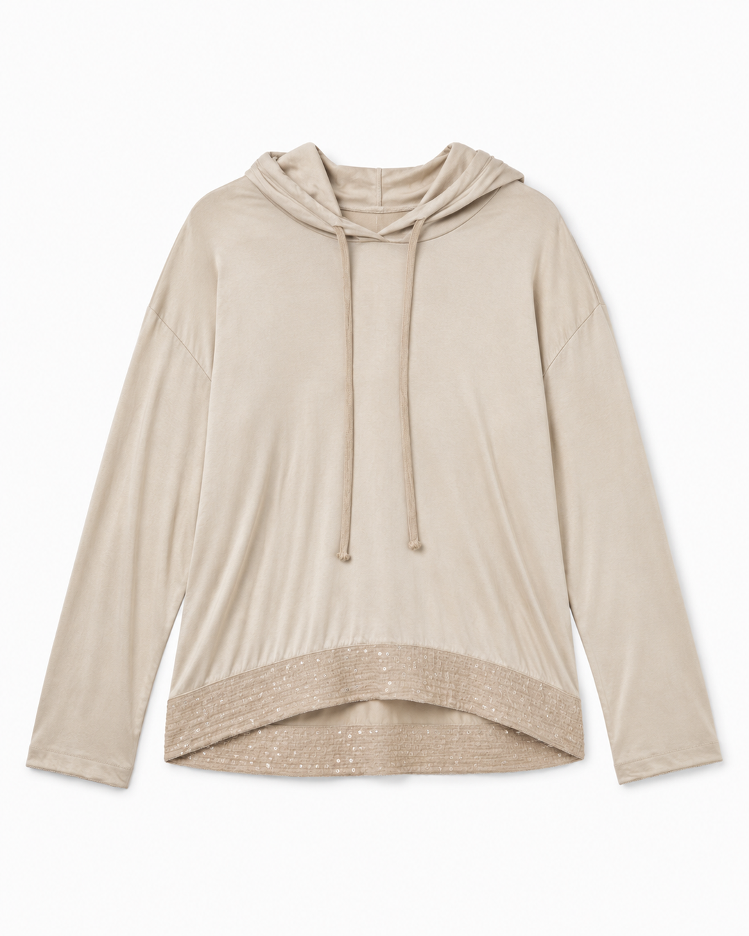Kassia Beige Silk hoodie