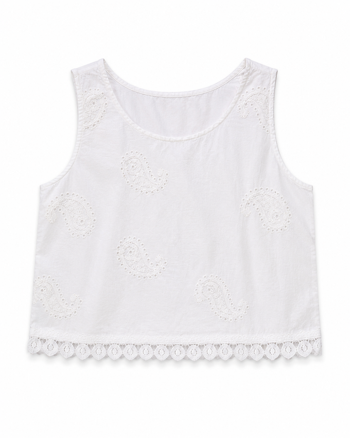 Marcy Embroidered Cropped Top