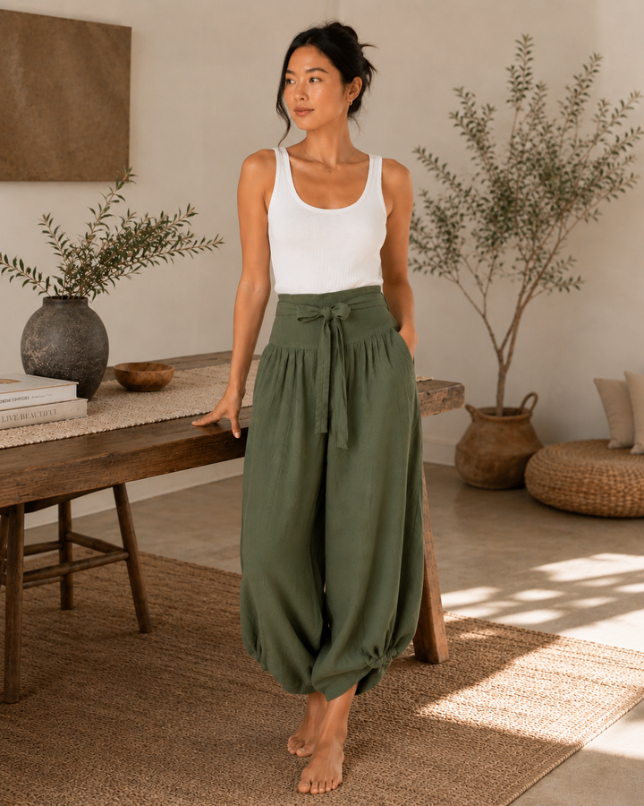 Juna Tie-Knot Linen Pants
