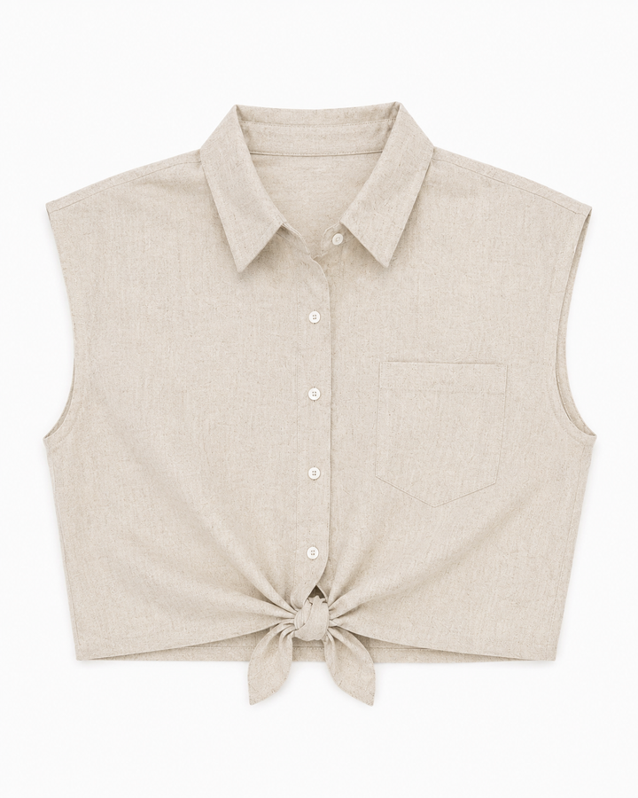 Haze Linen Crop Top