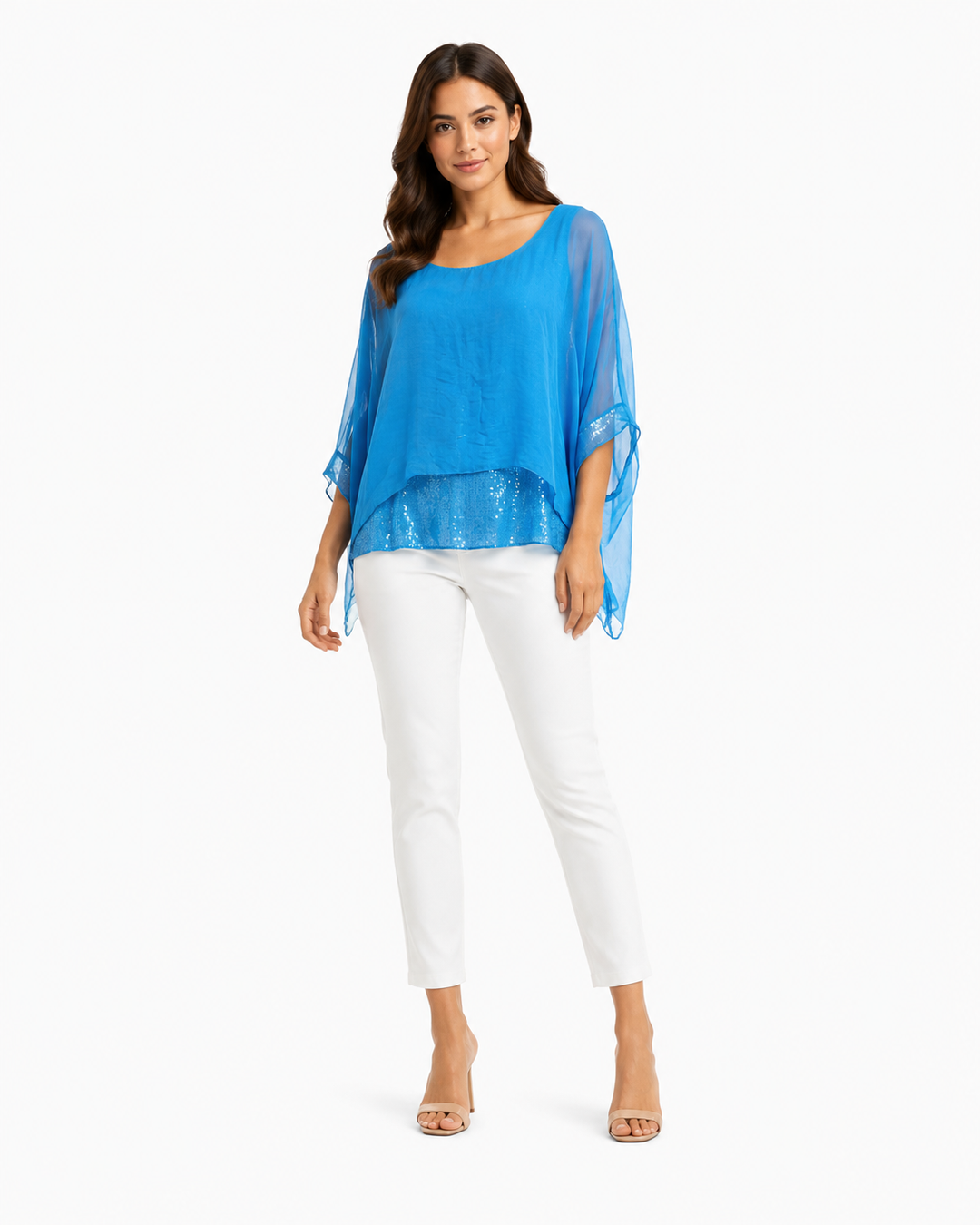 Valeria Silk Sequin Top
