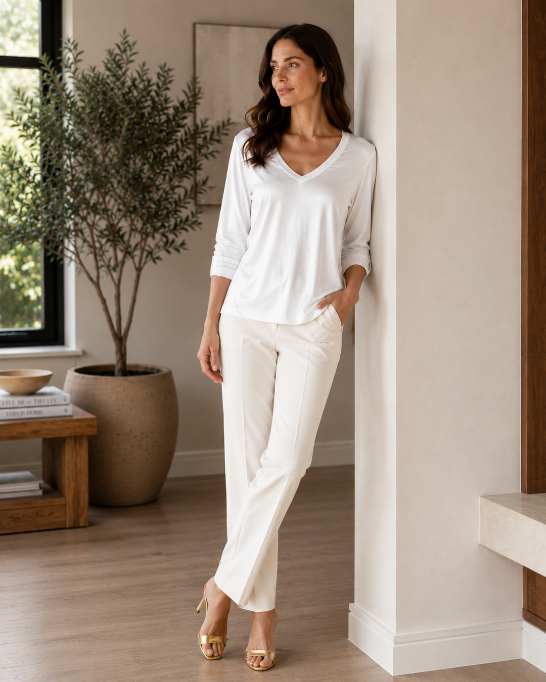 Kelsi V-Neck Satin Top