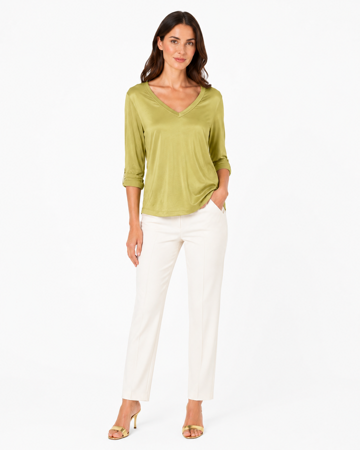 Kelsi V-Neck Satin Top