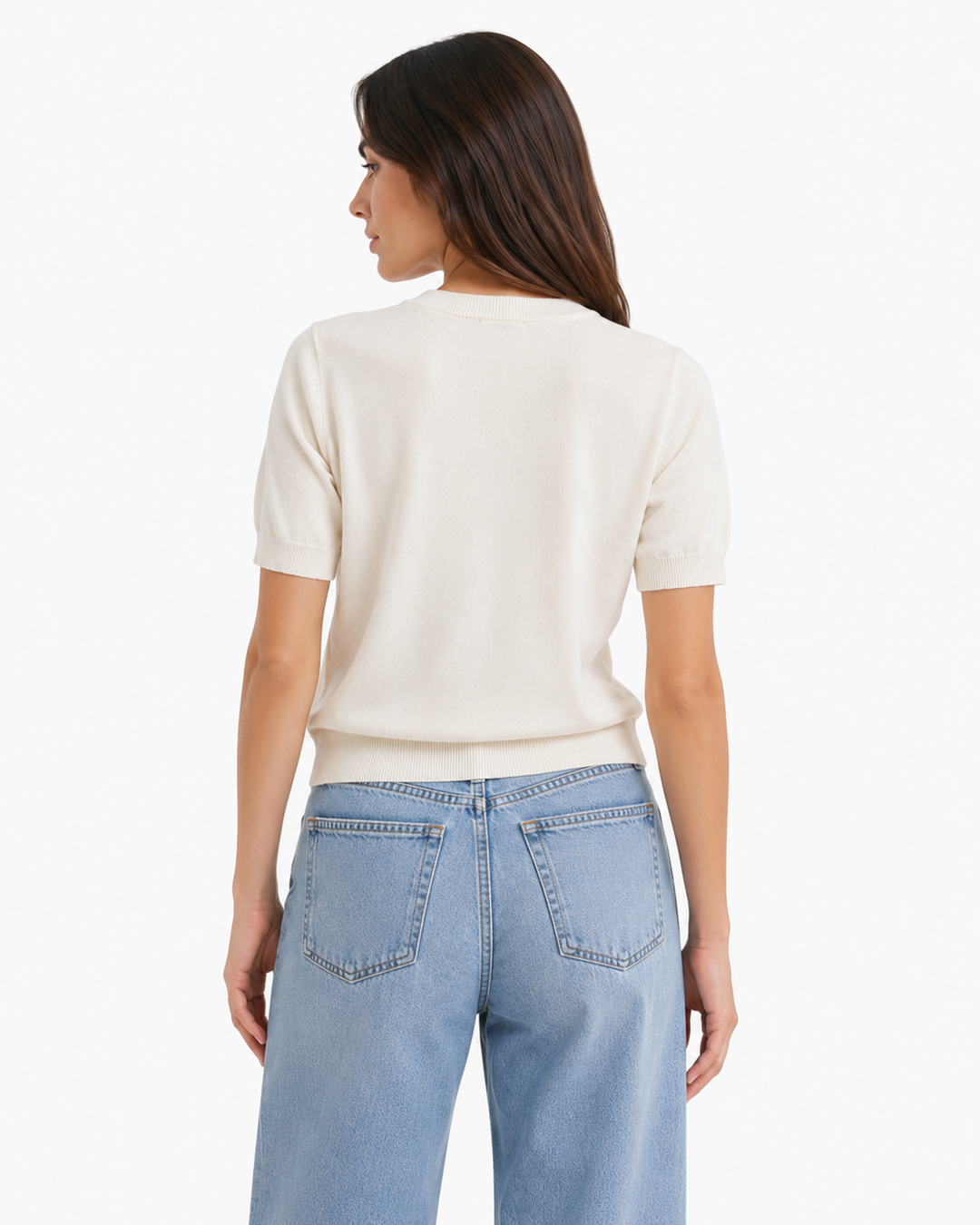 Embroidered Heart Knit Tee