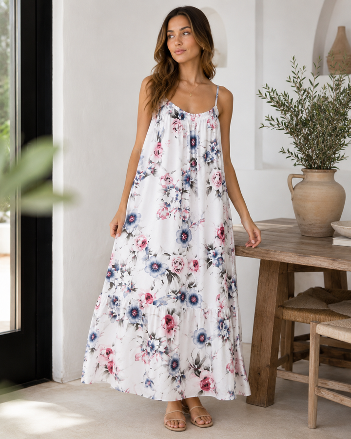 Rosalie Watercolor Floral Maxi Dress