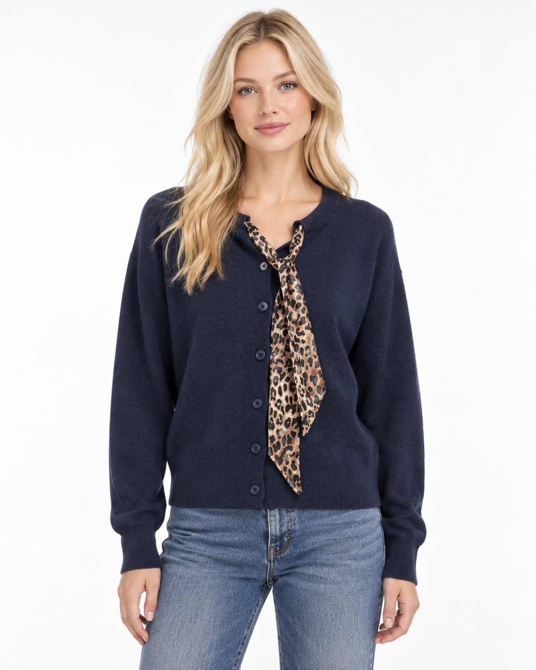Marly Leopard Scarf Cardigan