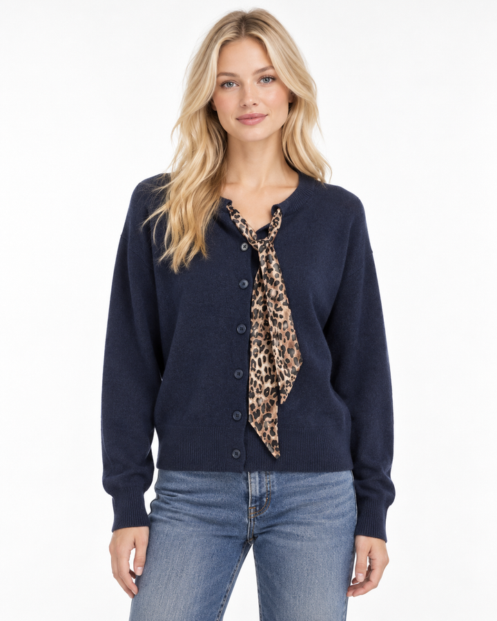 Marly Leopard Scarf Cardigan
