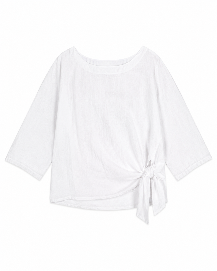Solea Tie-front Linen Top