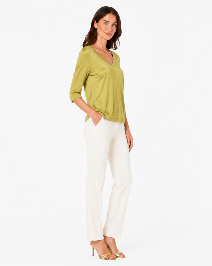 Kelsi V-Neck Satin Top