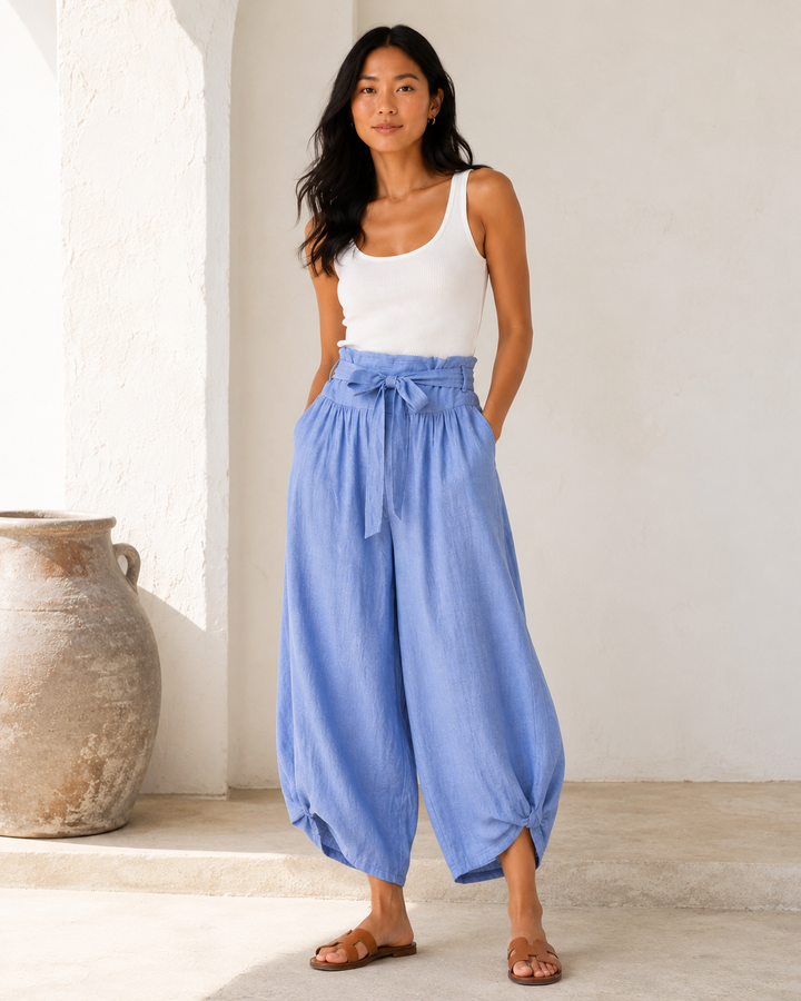 Ibiza High-Waisted Linen Pants