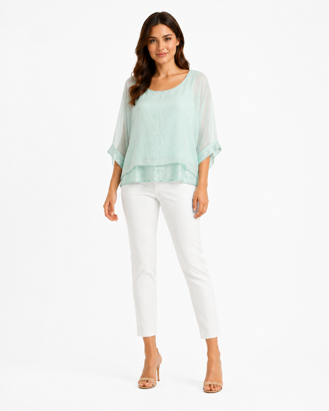 Valeria Silk Sequin Top