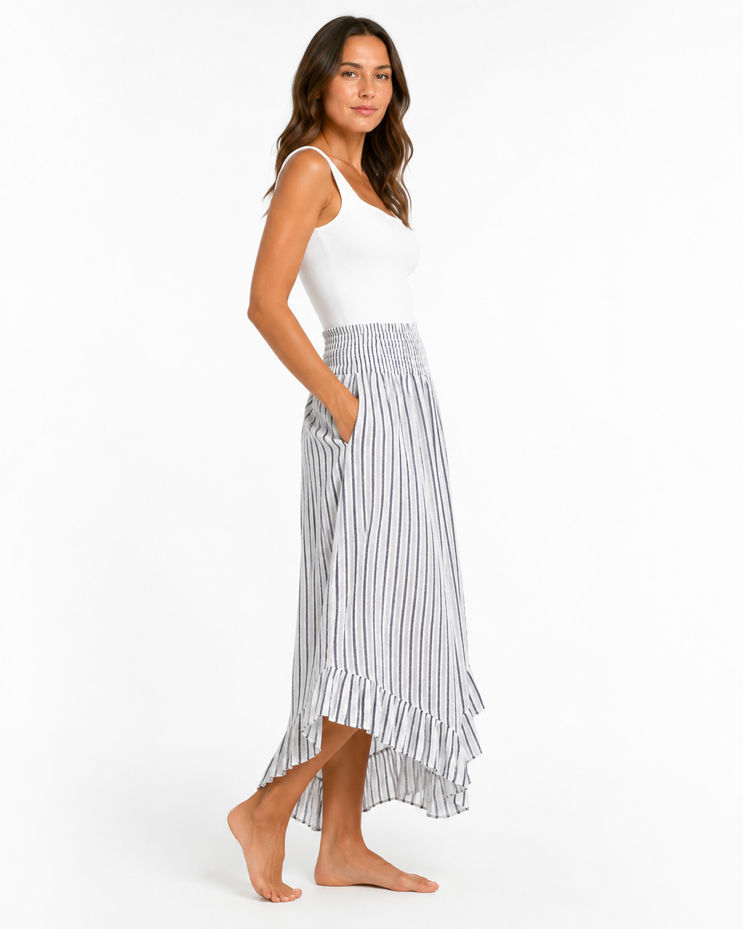 Rodrigo Linen Ruffle Culottes