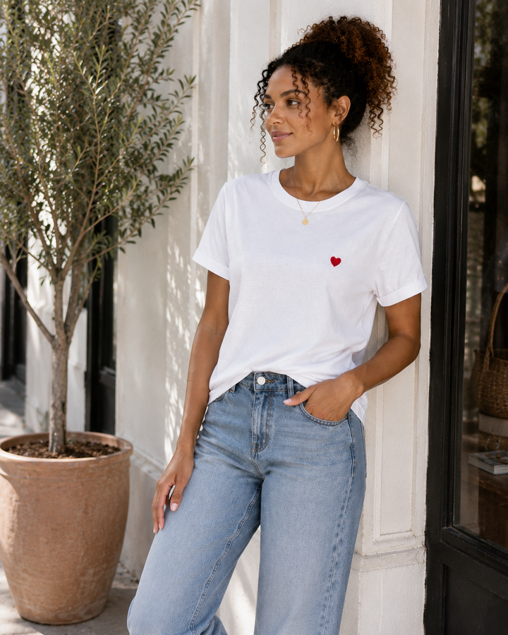 Maude White Heart Graphic Tee