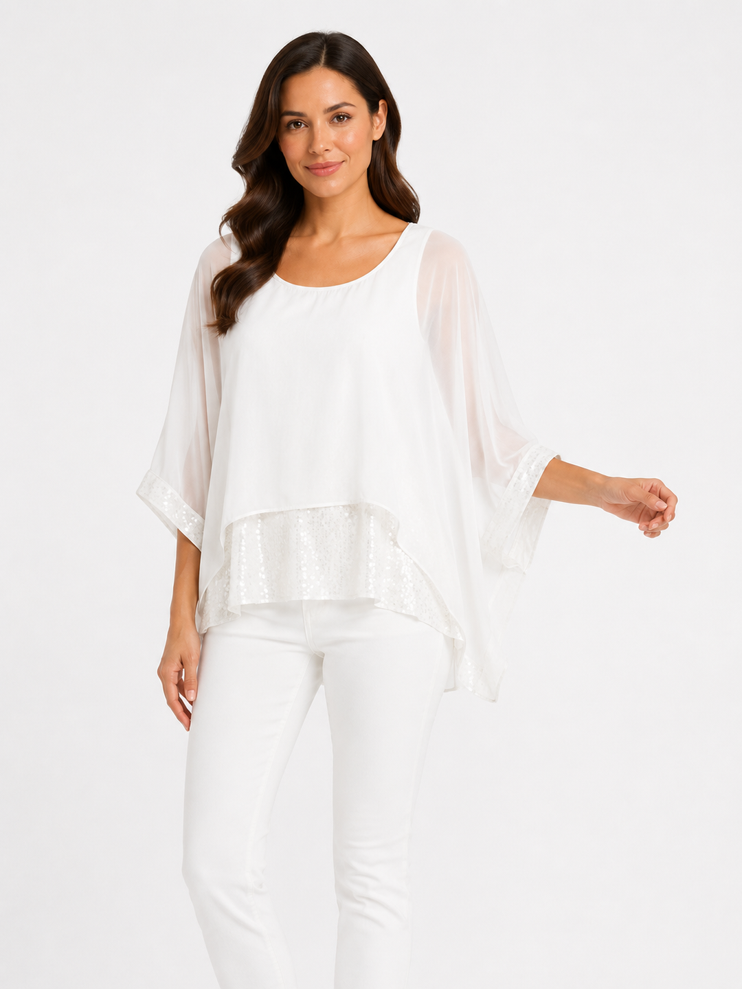 Valeria Silk Sequin Top