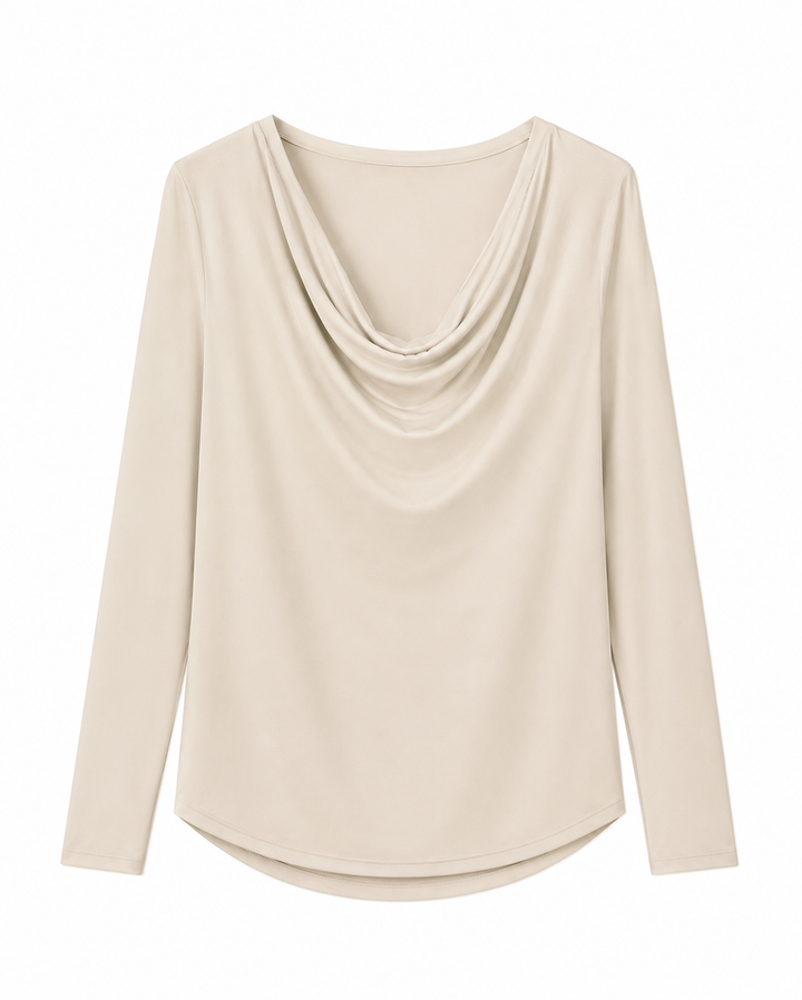 Marilyn Sateen Cowl Neck Top