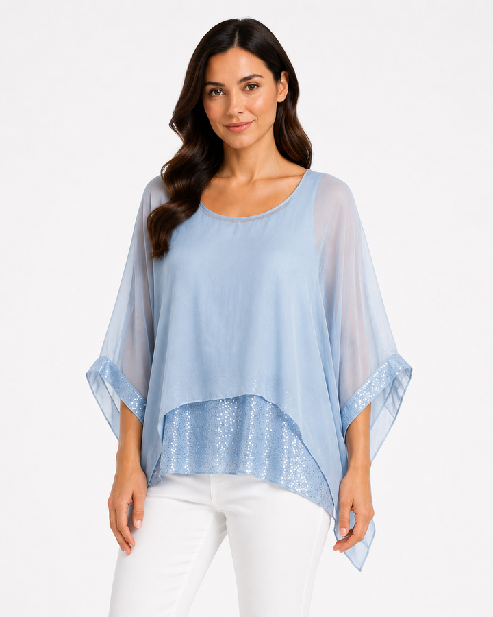 Valeria Silk Sequin Top