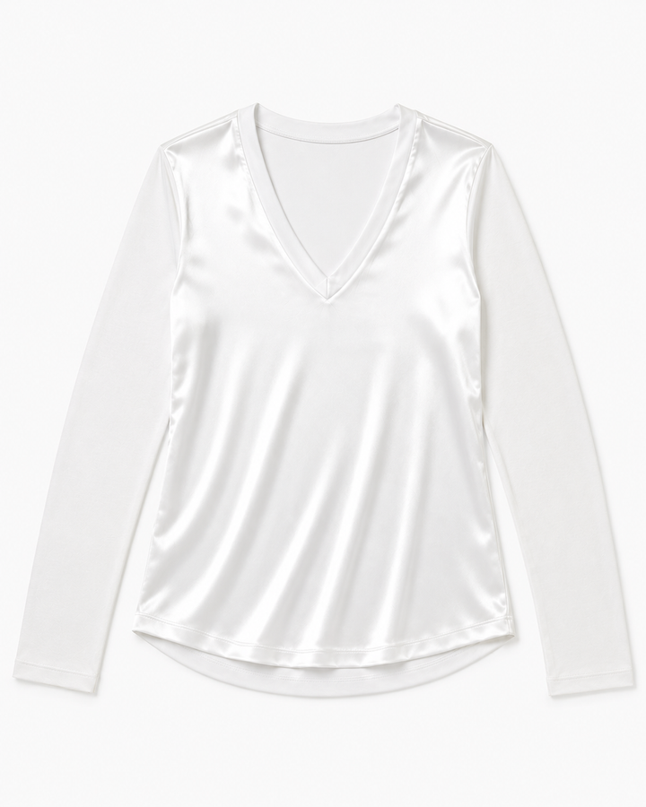 Kelsi V-Neck Satin Top