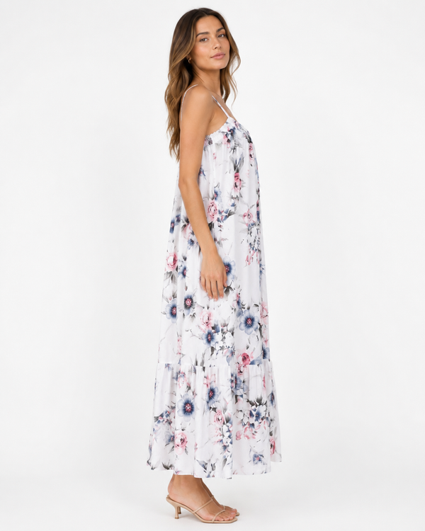 Rosalie Watercolor Floral Maxi Dress