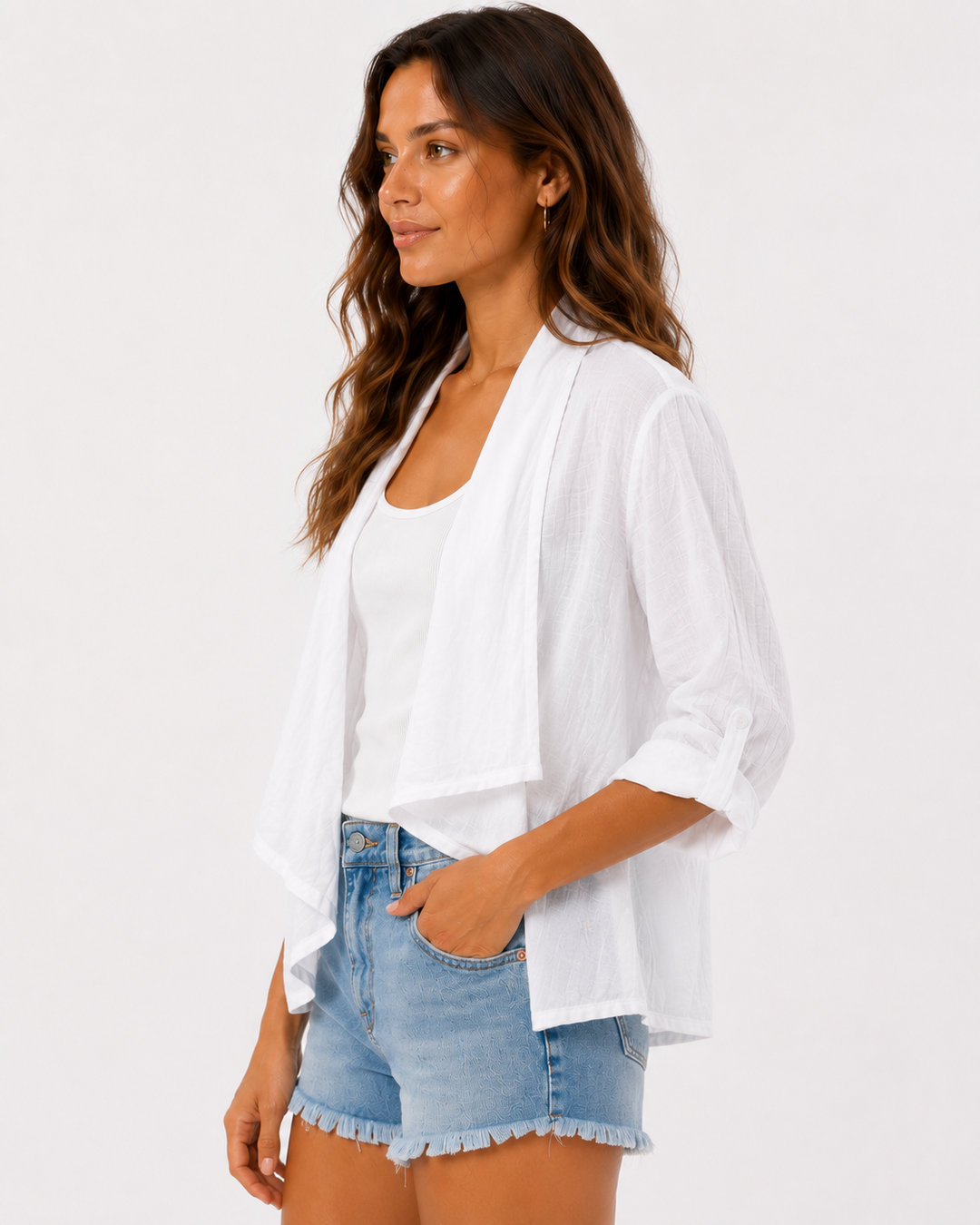 Elena Waterfall Linen Jacket