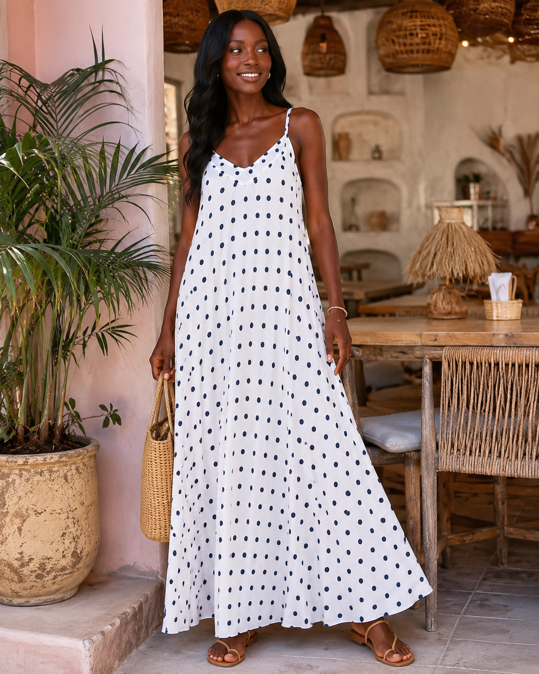 Monaco Polka Dot Maxi Dress