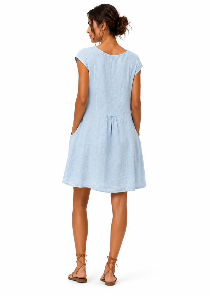 Celeste Embroidered Linen Dress