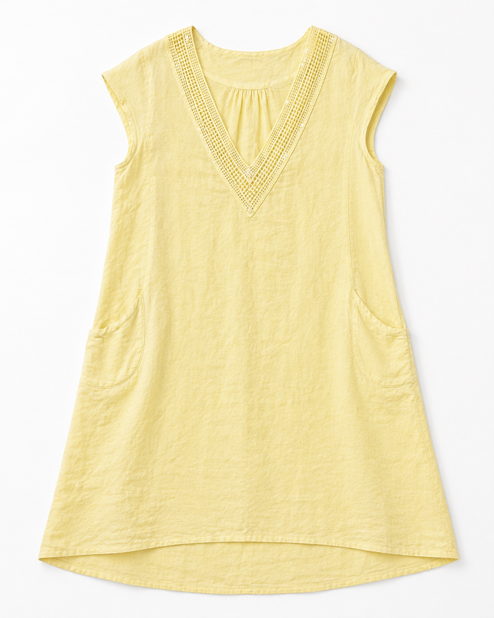 Celeste Embroidered Linen Dress