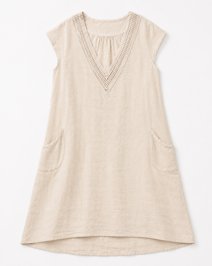 Celeste Embroidered Linen Dress