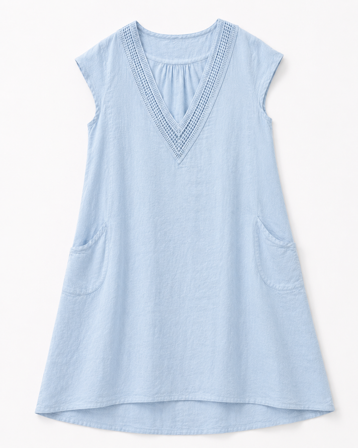 Celeste Embroidered Linen Dress