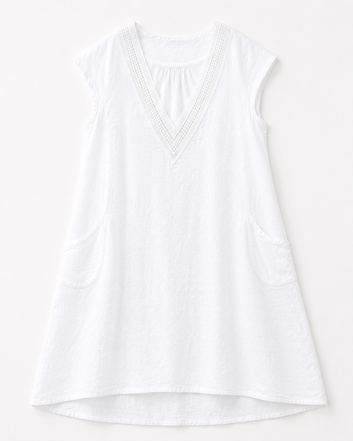 Celeste Embroidered Linen Dress