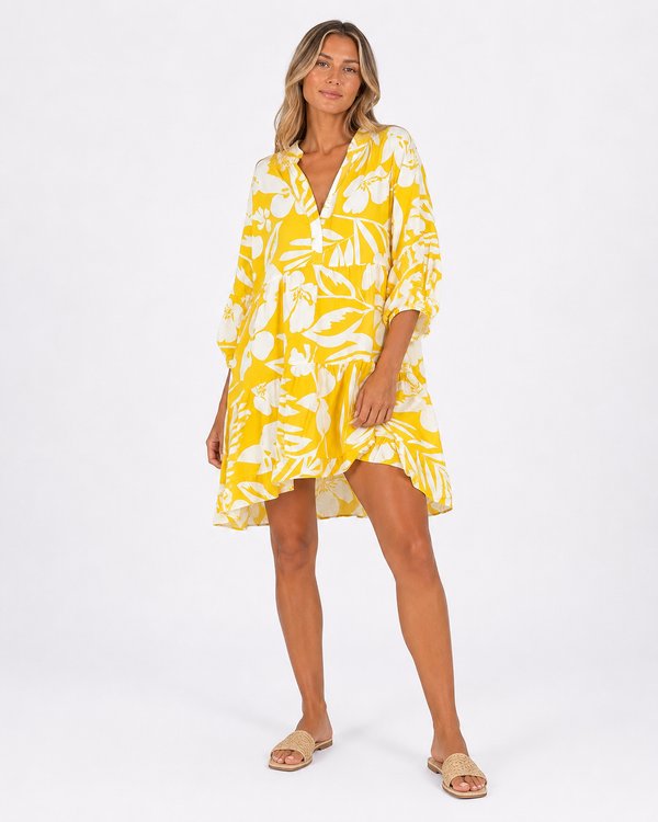 Kaia Tropical Tiered Dress