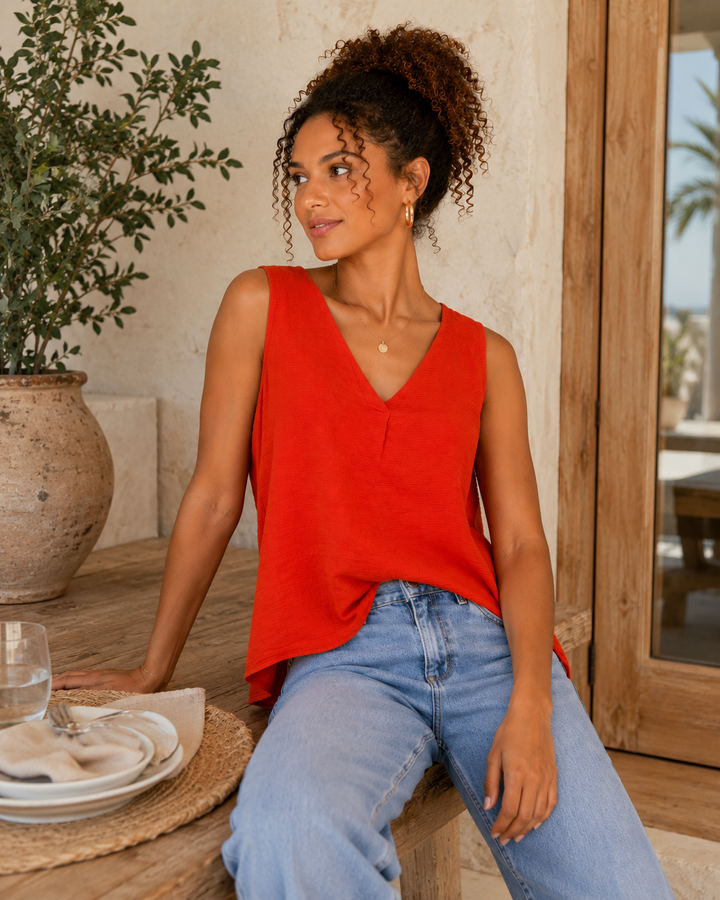 Emily Sleeveless Woven Top