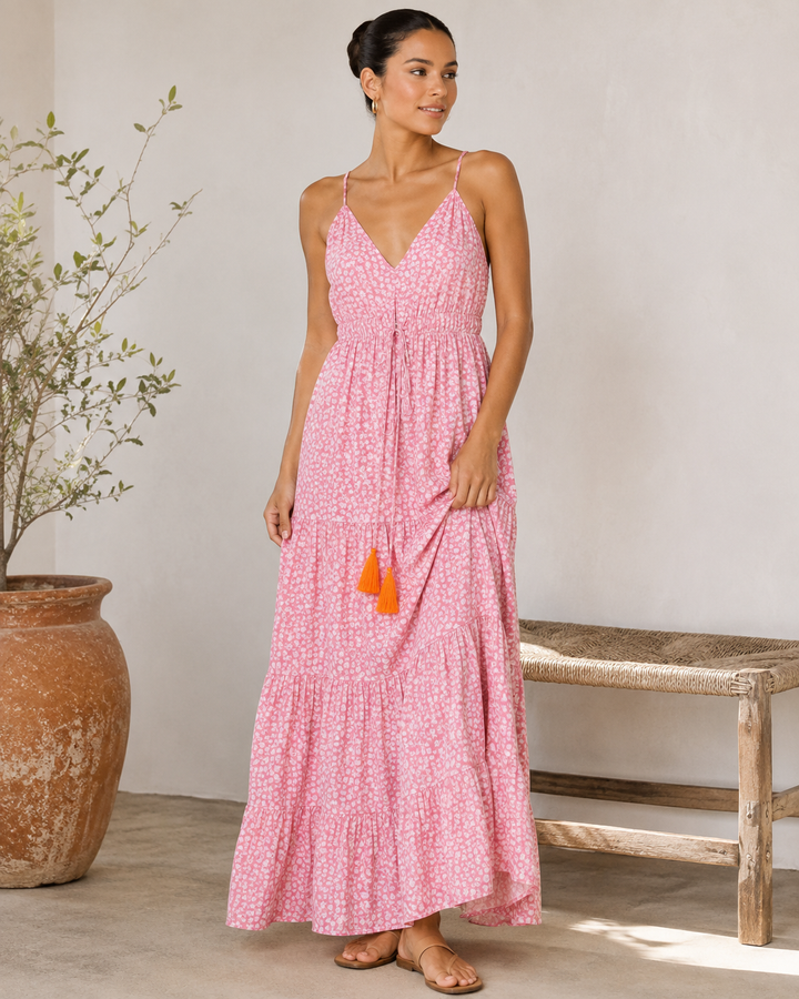 Camille Tassel V-Neck Dress