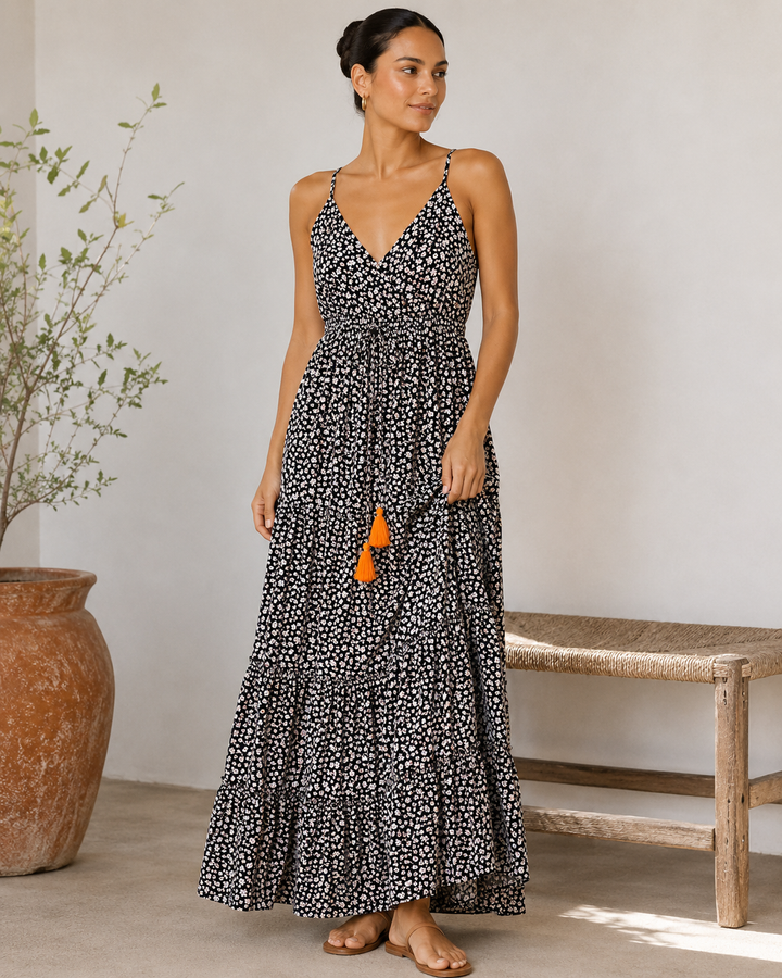 Camille Tassel V-Neck Dress