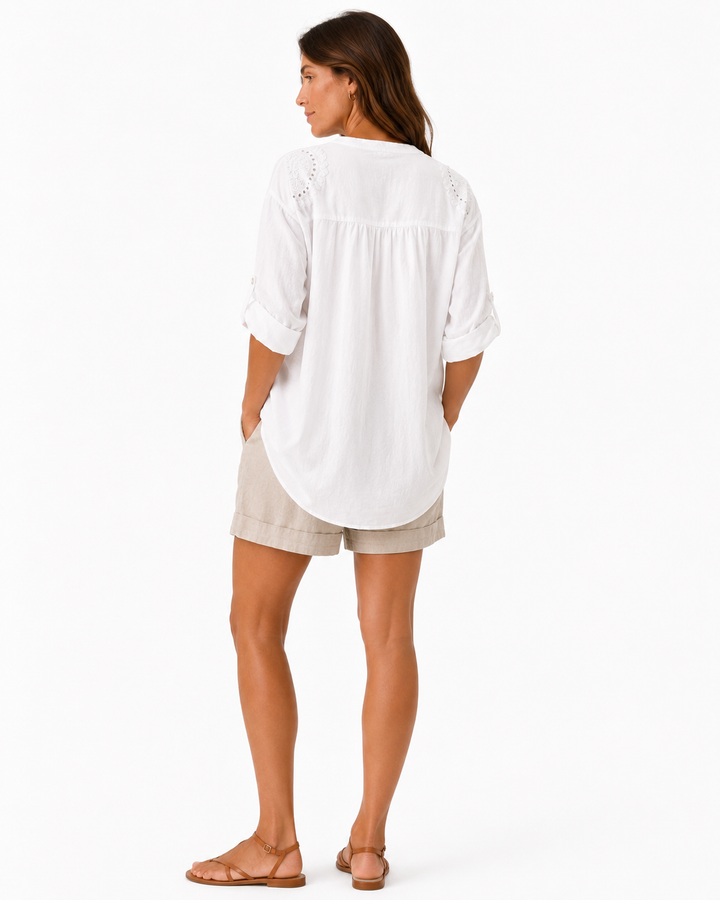 Joan Paisley Embroidered Cotton Shirt