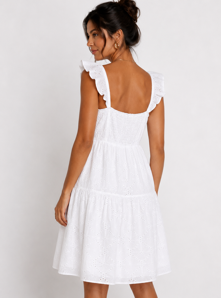 Joy Eyelet Peasant Dress