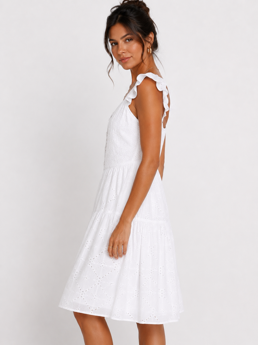 Joy Eyelet Peasant Dress