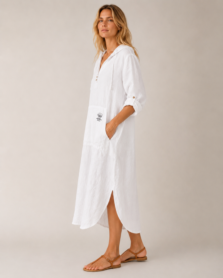 Hannah Hooded Linen Dress