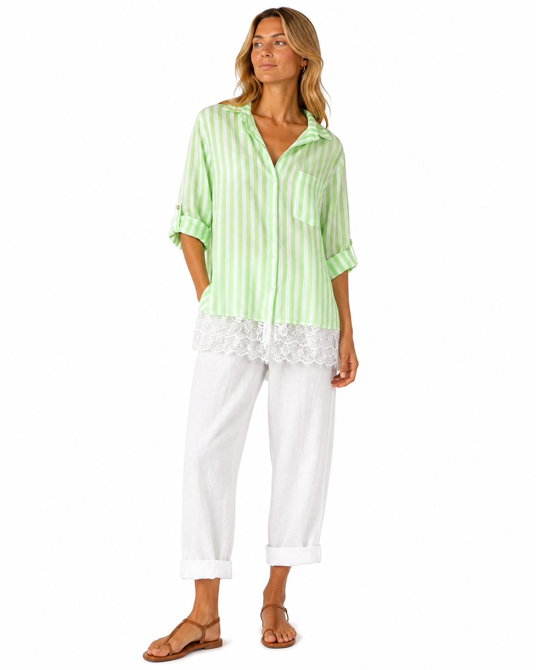 Riley Lace Hem Gingham Shirt