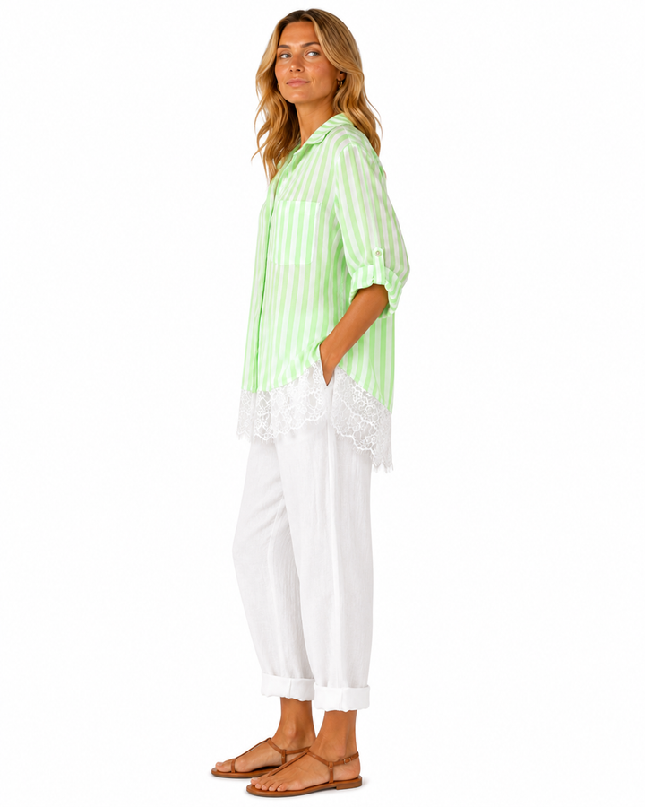 Riley Lace Hem Gingham Shirt
