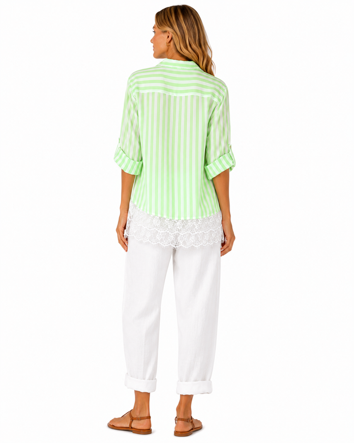 Riley Lace Hem Gingham Shirt