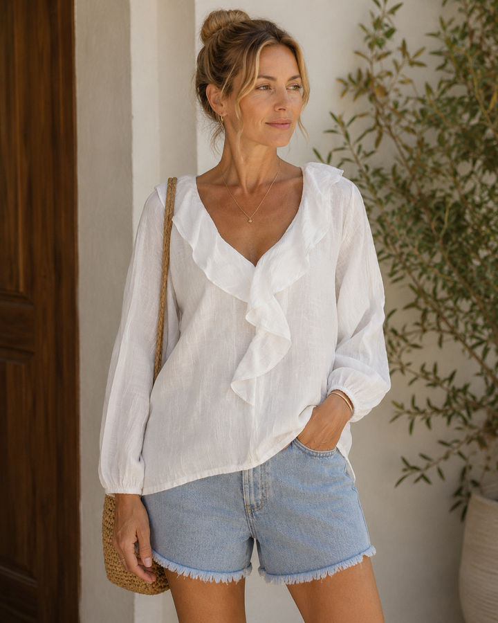 Scarlett V-Neck Ruffle Top